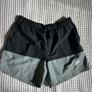 Nike Black and Gray Colorblock Athletic Shorts